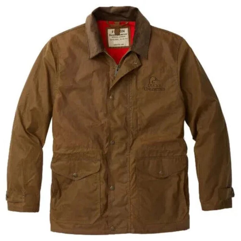 NWT Filson Ducks Unlimited Cover Cloth Mile Marker Coat Men's XS Dark Rugged Tan